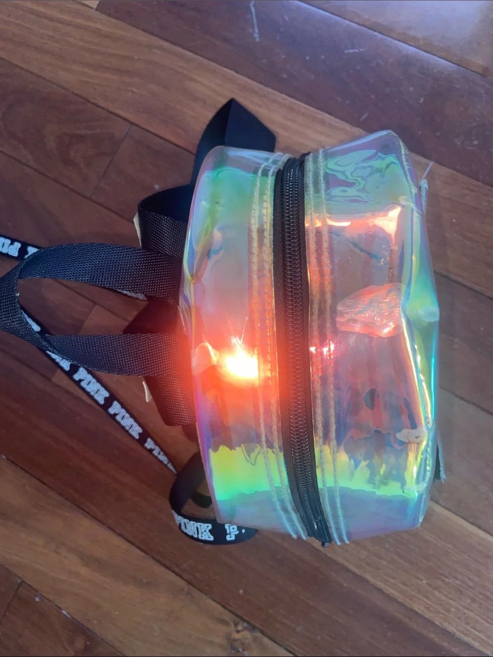 Vs pink mini backpack : Shimmer clear transparent